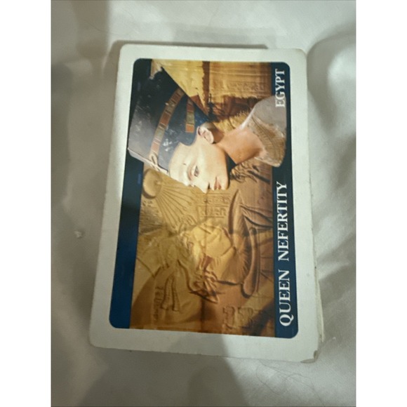 Vintage Egyptian Playing Card Holder With 2 Full Sets If Playing Cards Complete! - Picture 3 of 10